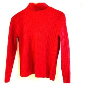 Petite Sophisticate Xmas Red Turtleneck size M